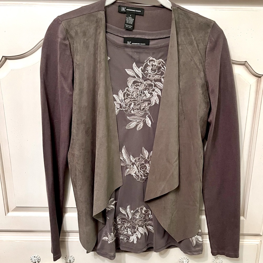 INC Drape Front Jacket With Matching Tee